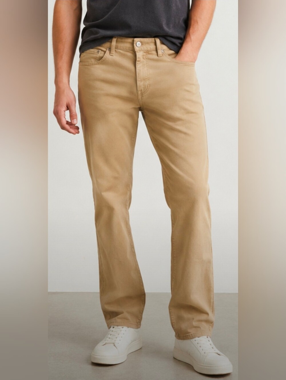 Mavi Matt Men’s 34x34 Relaxed Straight Leg Stretch Khaki Pants Tan